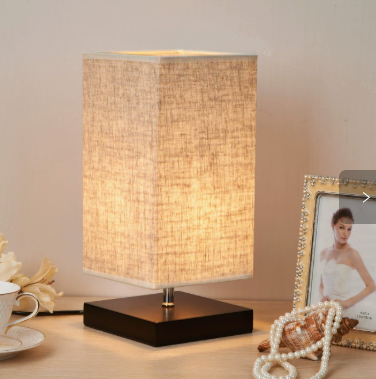Nordic Wood Table Lamp with Linen Shade