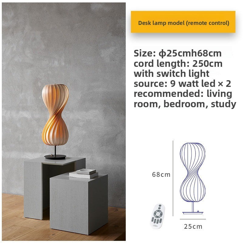 Nordic Wood Veneer LED Table Lamp