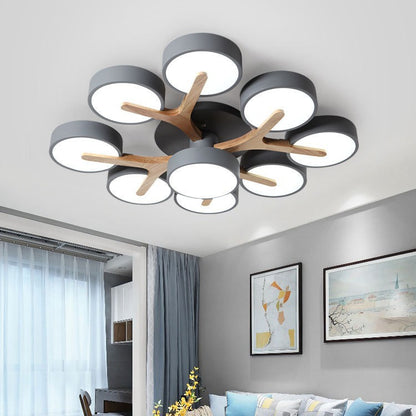 Nordic Wooden Branch Ceiling Light