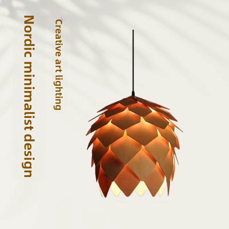 Nordic Wooden Petal Chandelier LED Lighting