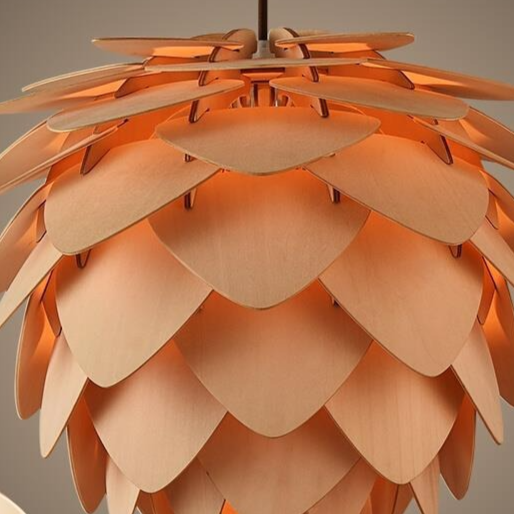 Nordic Wooden Petal Chandelier LED Lighting