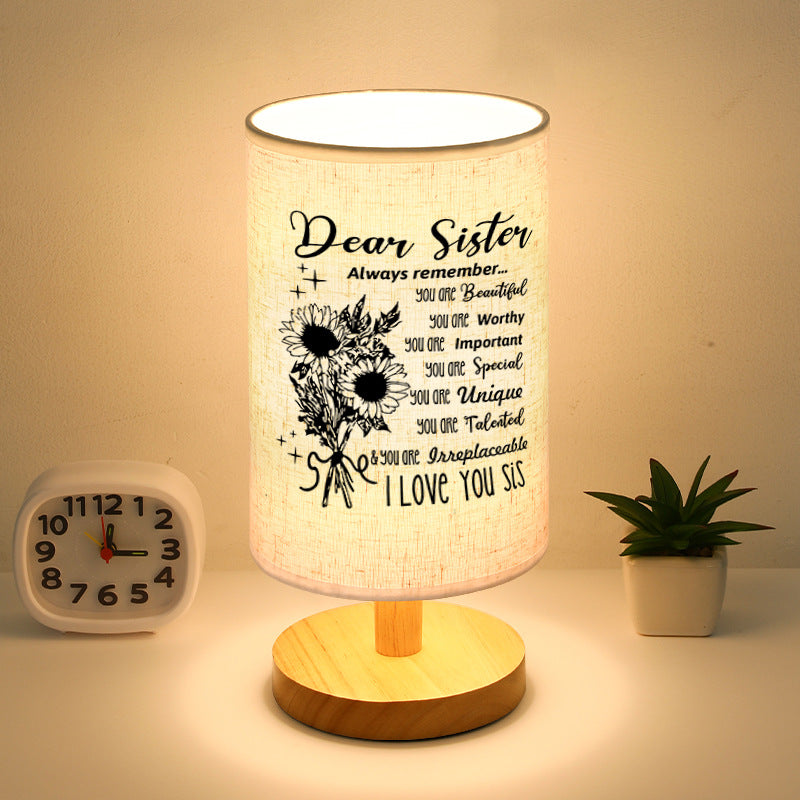 Nordic wooden table lamp with cloth shade