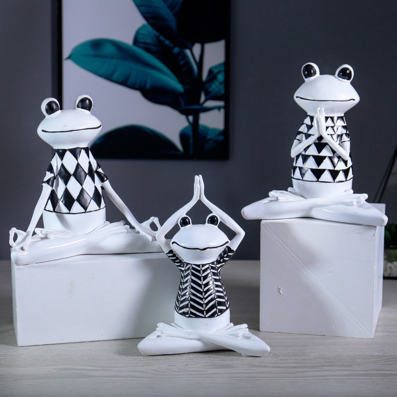 Nordic Yoga Frog Resin Home Decor