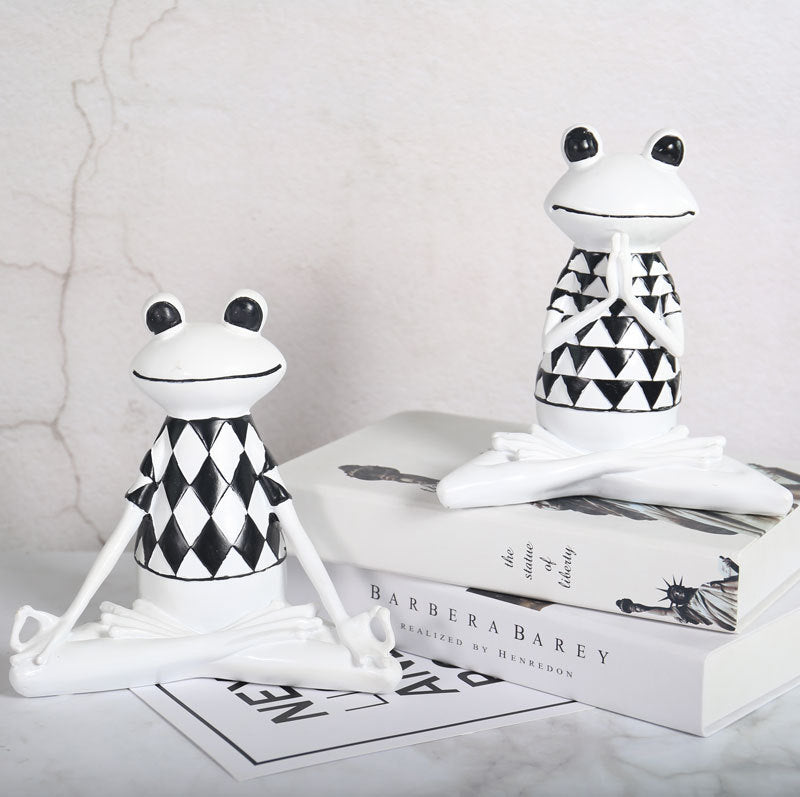 Nordic Yoga Frog Resin Home Decor