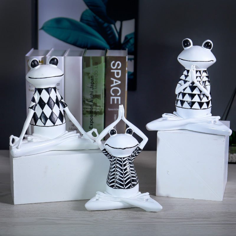 Nordic Yoga Frog Resin Home Decor