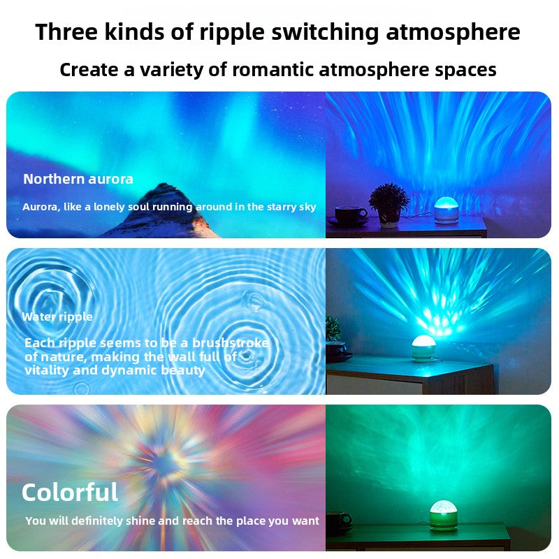 Northern Lights Projection Lamp with Water Ripple Effect