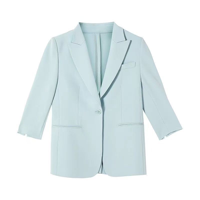 Notch Lapel Acetate Blazer and Trousers Set