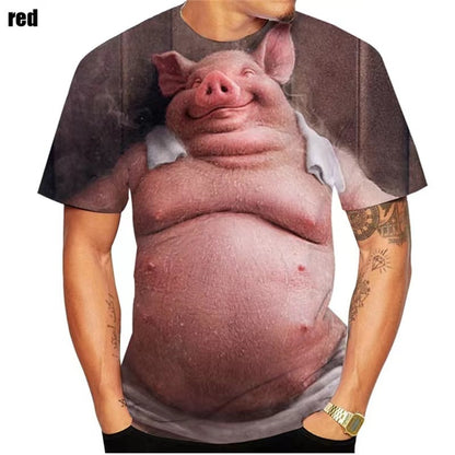 Novelty Animal Pig Print Mens T-Shirt