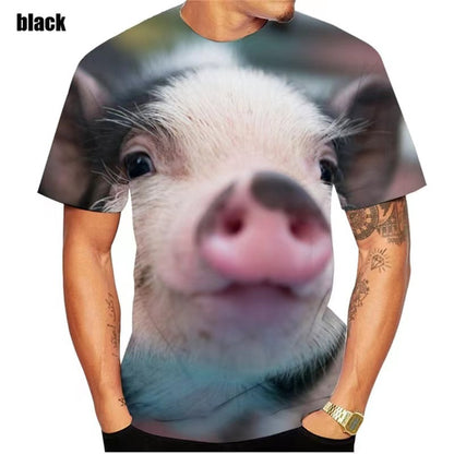 Novelty Animal Pig Print Mens T-Shirt