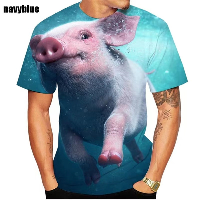 Novelty Animal Pig Print Mens T-Shirt