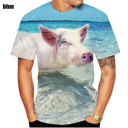 Novelty Animal Pig Print Mens T-Shirt