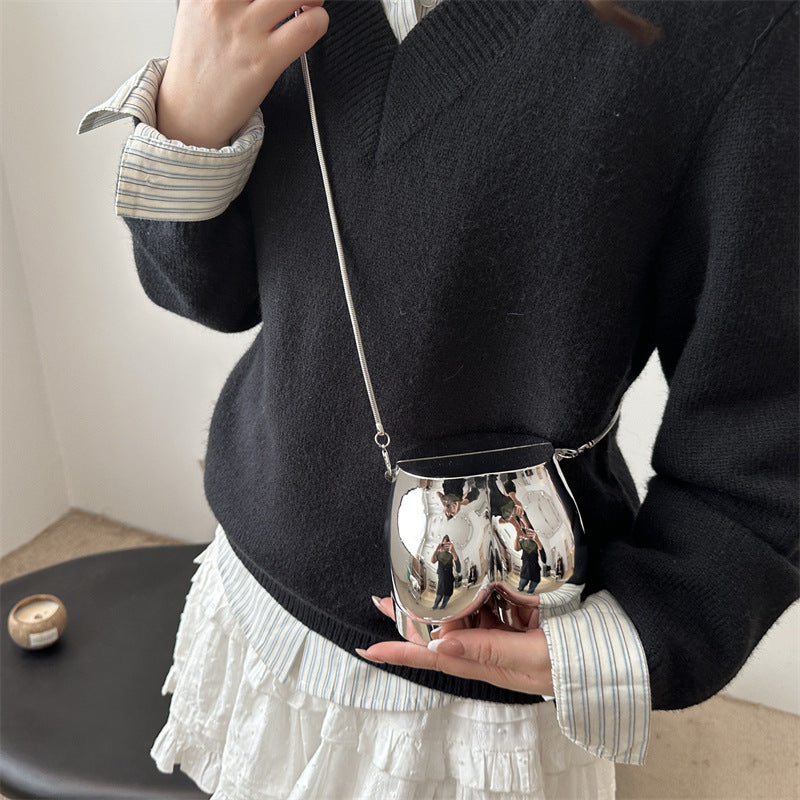 Novelty Butt Shape Mini Crossbody Bag with Chain