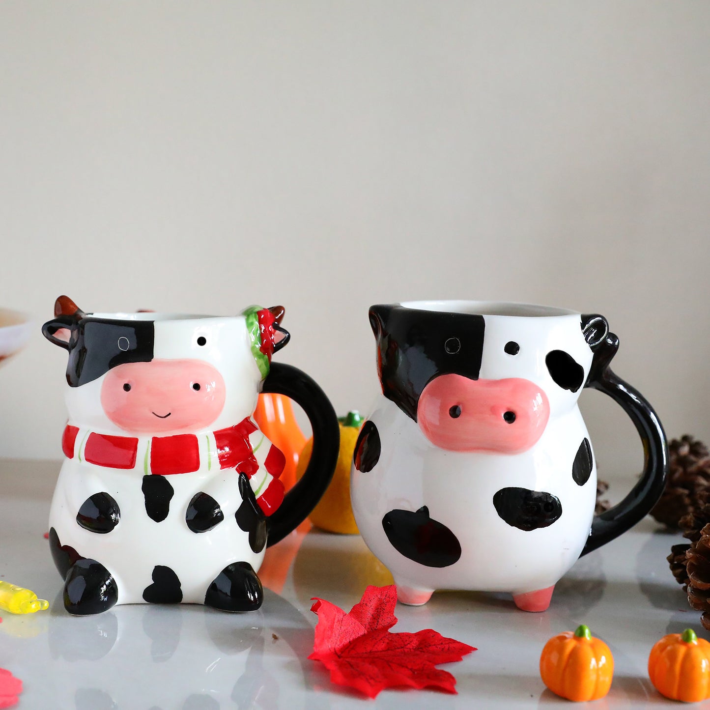 Novelty Cow Shape Ceramic Mug