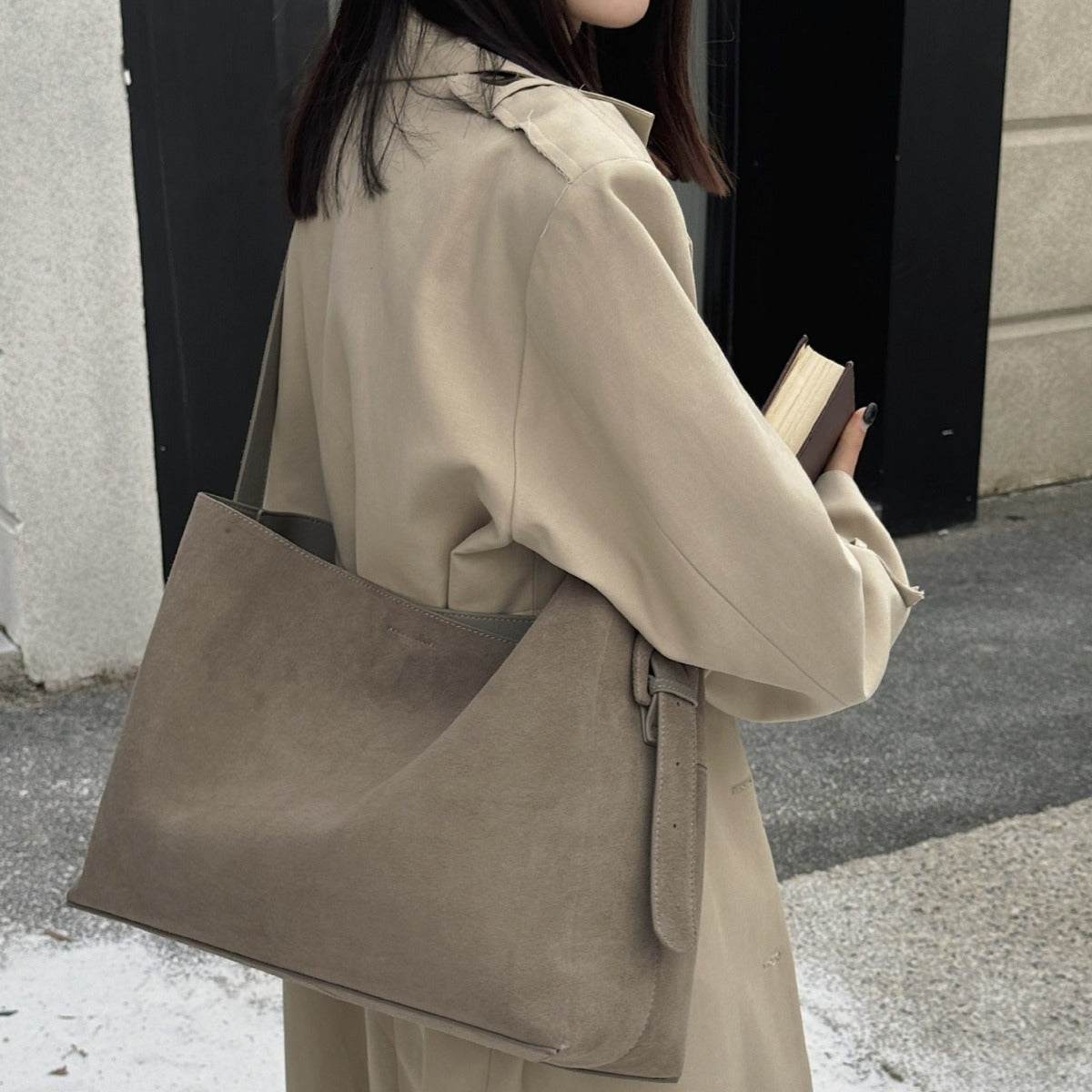 Nubuck Leather Tote Bag for Women