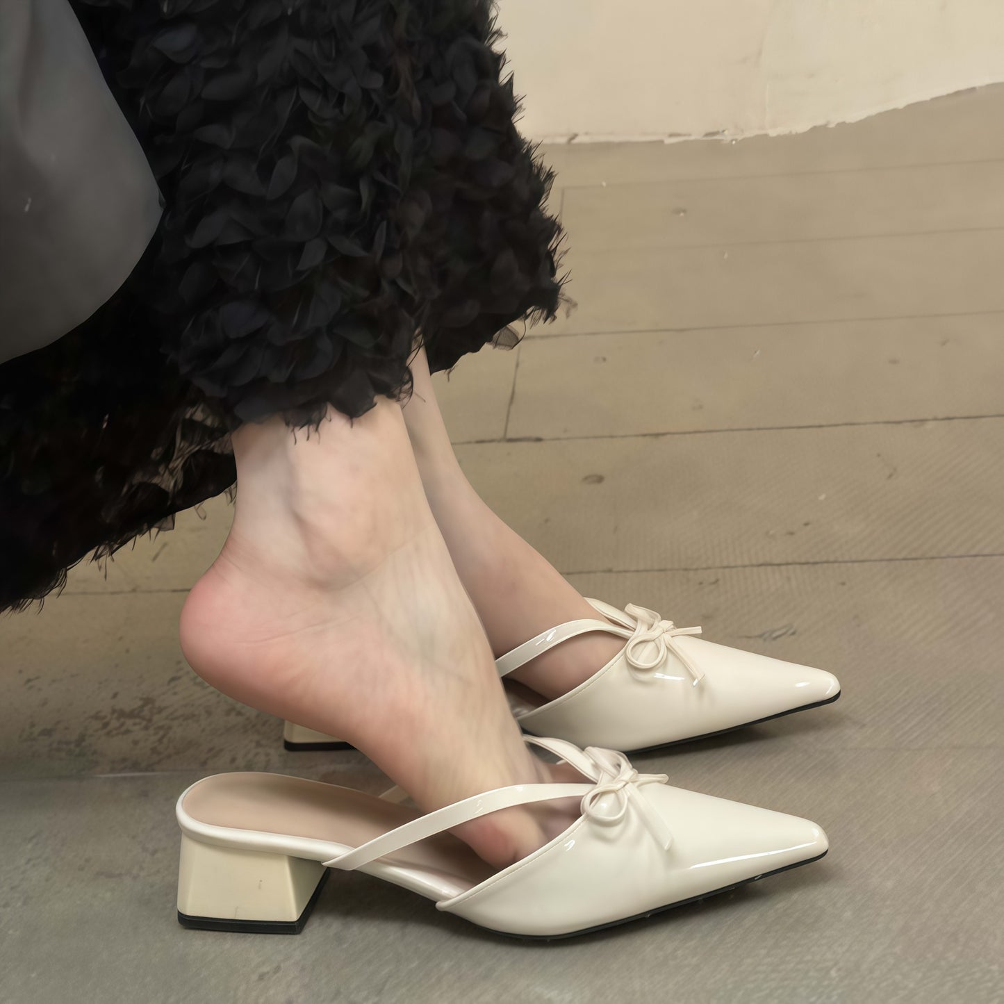 Nude high heels