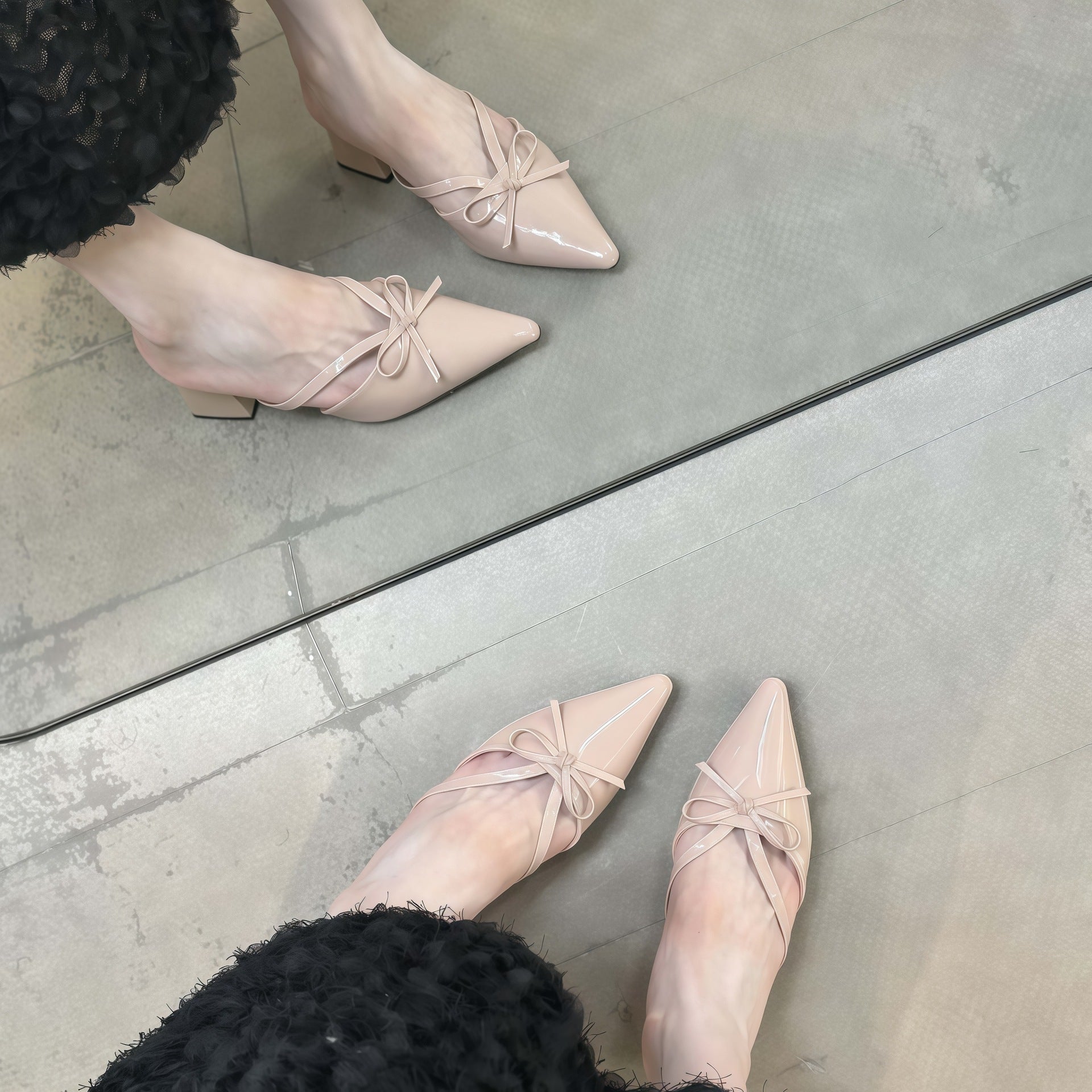 Nude high heels