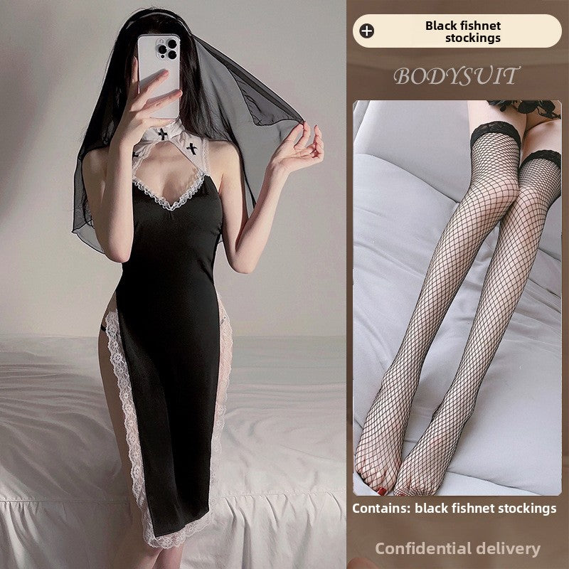 Nun Roleplay Costume with Stockings