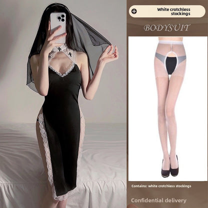 Nun Roleplay Costume with Stockings