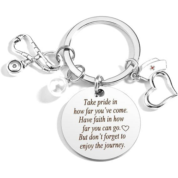 Nurse Themed Stainless Steel Keychain
