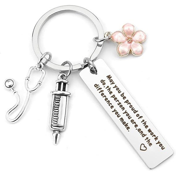 Nurse Themed Stainless Steel Keychain