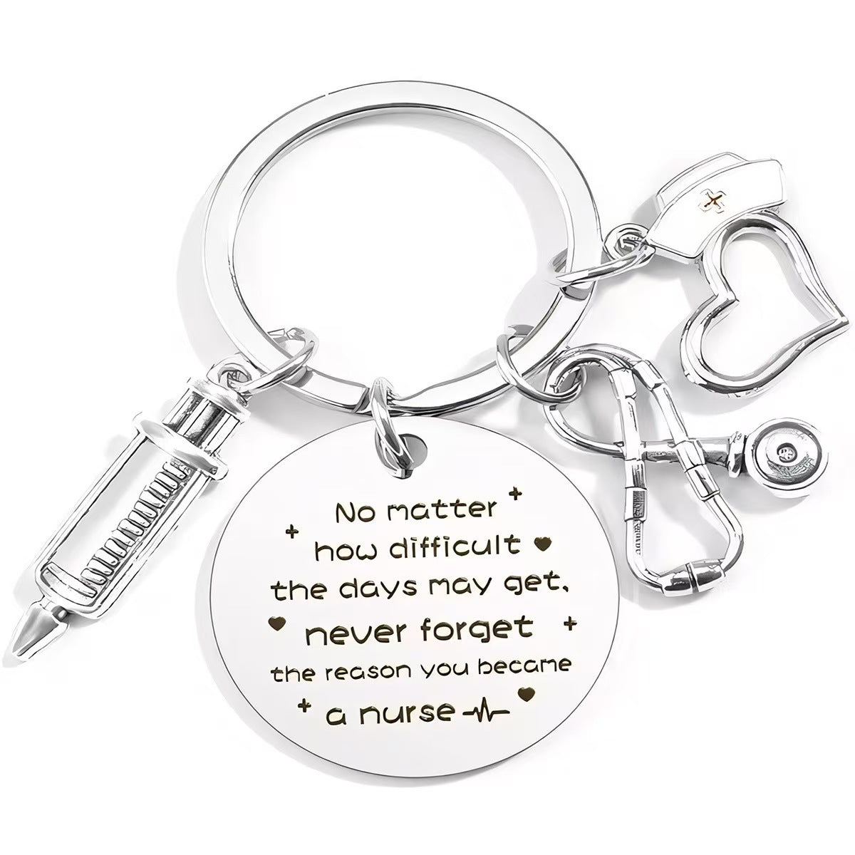Nurse Themed Stainless Steel Keychain