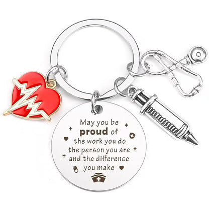 Nurse Themed Stainless Steel Keychain