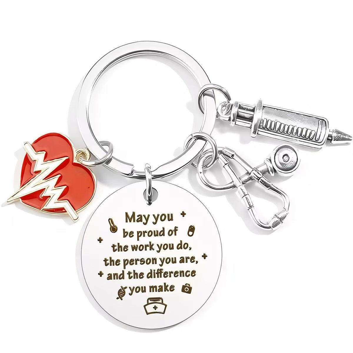 Nurse Themed Stainless Steel Keychain