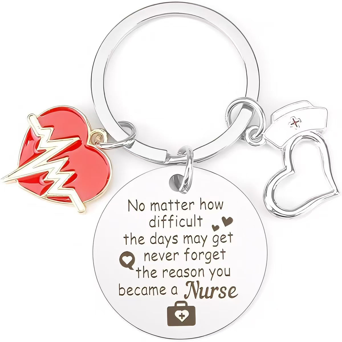 Nurse Themed Stainless Steel Keychain