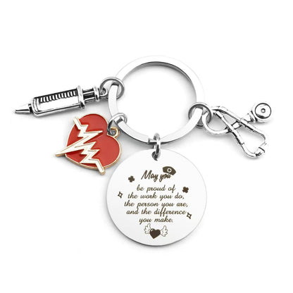 Nurse Themed Stainless Steel Keychain