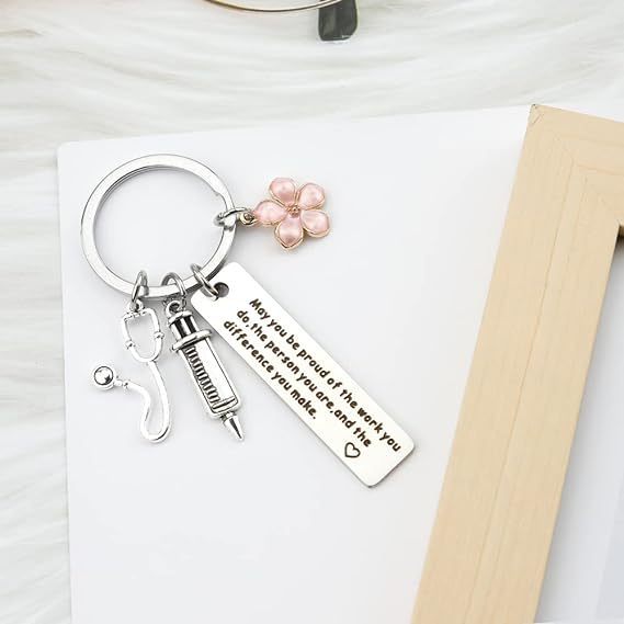 Nurse Themed Stainless Steel Keychain