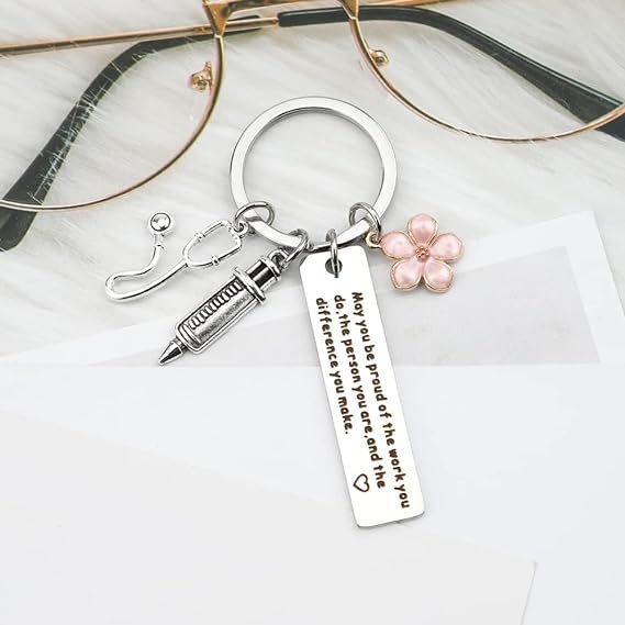 Nurse Themed Stainless Steel Keychain