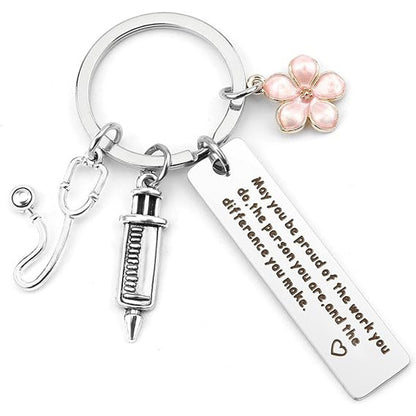 Nurse Themed Stainless Steel Keychain
