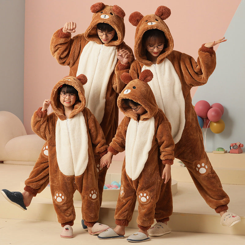Nursery-style children's clothing for a family of three