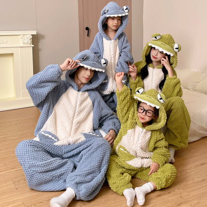Nursery-style children's clothing for a family of three