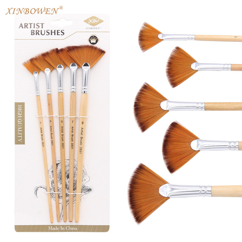 Nylon bristle fan-shaped brush