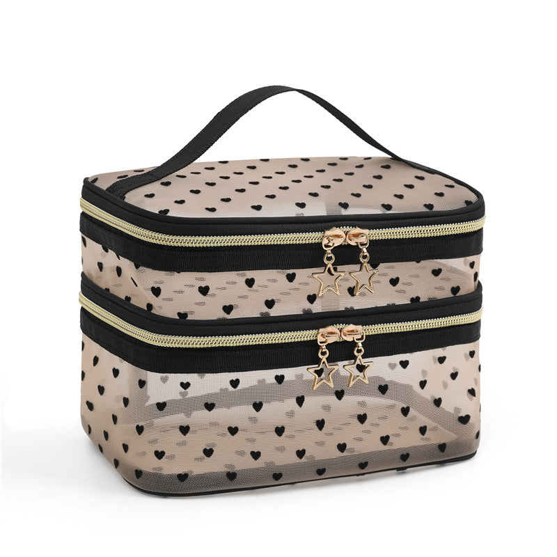 Nylon Mesh Cosmetic Bag Large Capacity Portable