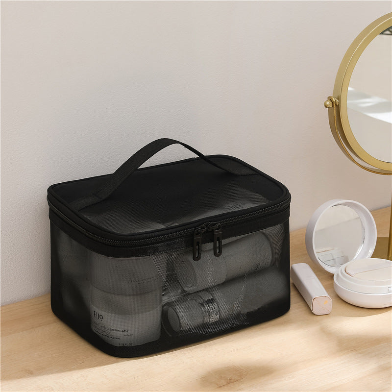 Nylon Mesh Cosmetic Bag Large Capacity Portable