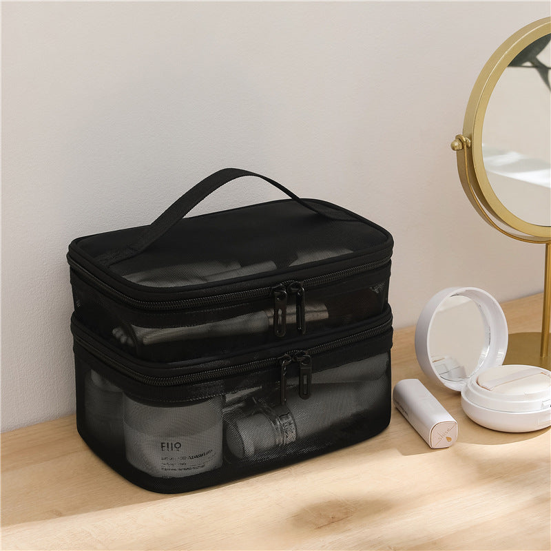 Nylon Mesh Cosmetic Bag Large Capacity Portable