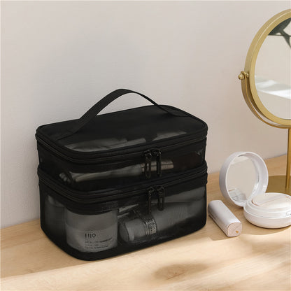 Nylon Mesh Cosmetic Bag Large Capacity Portable