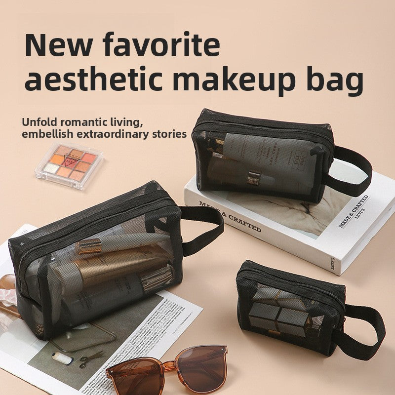 Nylon Mesh Makeup Bag Portable Cosmetic Storage