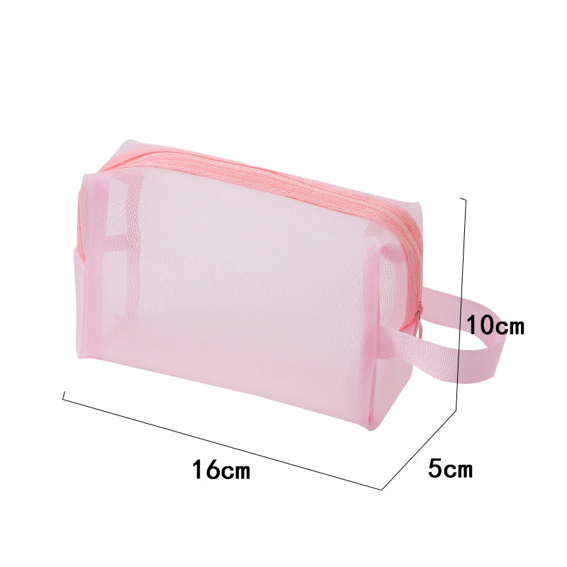 Nylon Mesh Makeup Bag Portable Cosmetic Storage