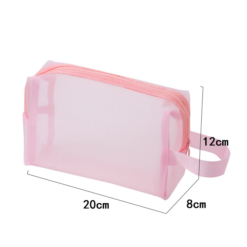 Nylon Mesh Makeup Bag Portable Cosmetic Storage