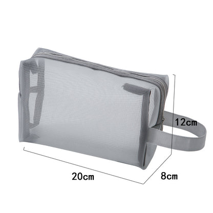 Nylon Mesh Makeup Bag Portable Cosmetic Storage