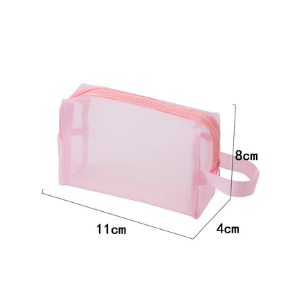 Nylon Mesh Makeup Bag Portable Cosmetic Storage