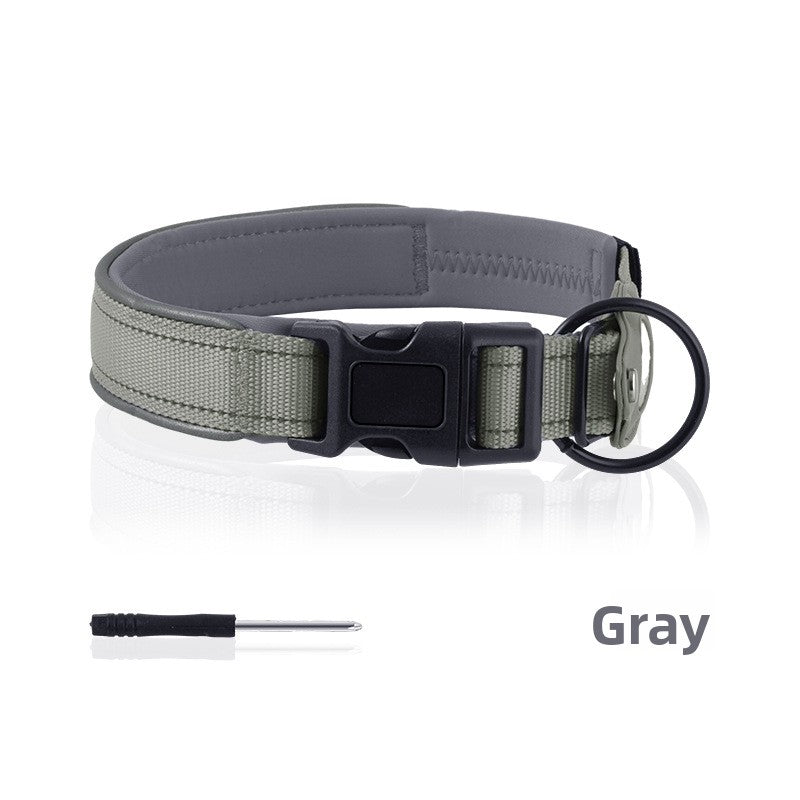 Nylon Pet Collar with Airtag Holder