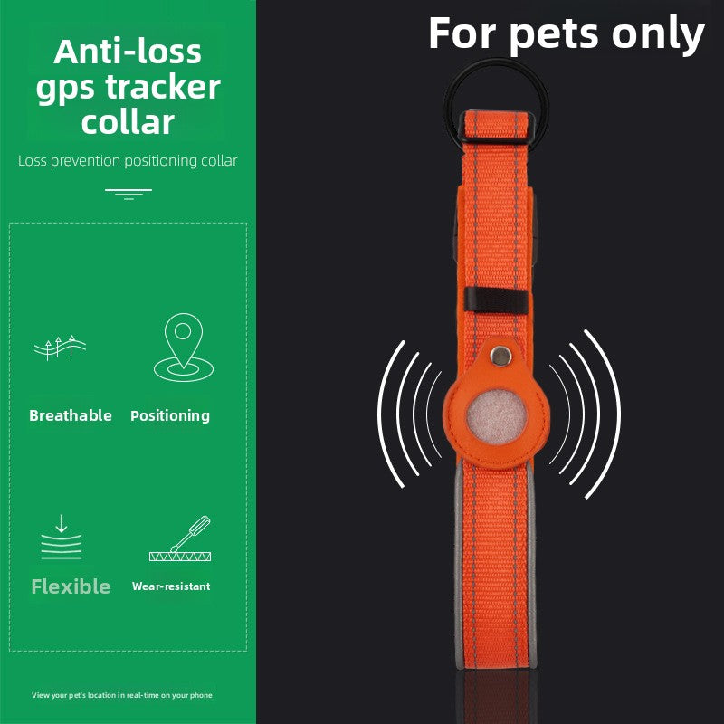 Nylon Pet Collar with Airtag Holder