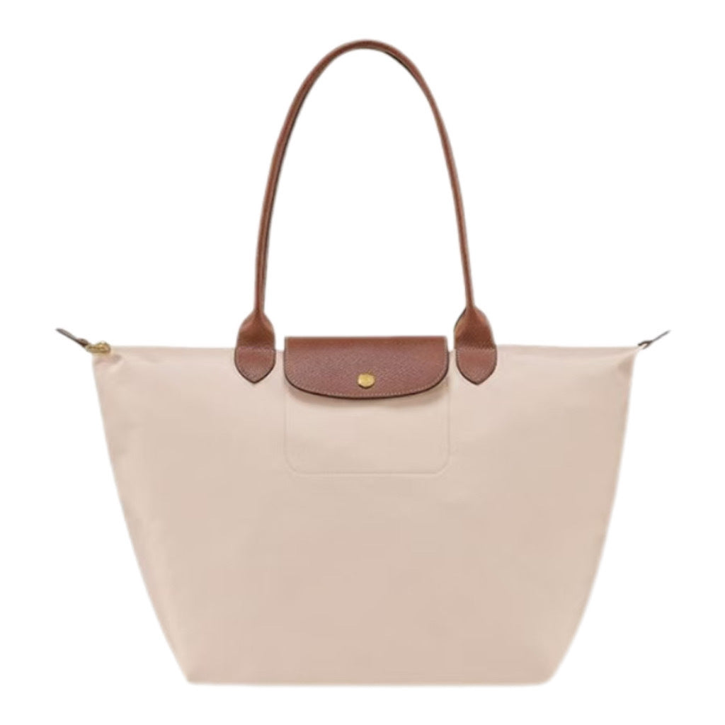 Nylon Tote Bag with Leather Handles