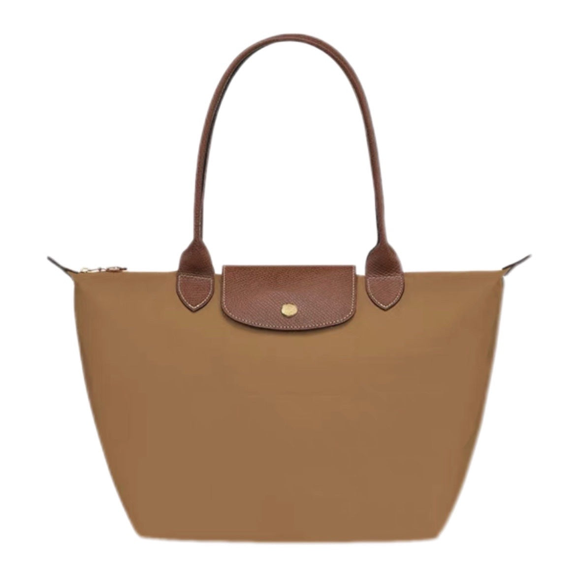 Nylon Tote Bag with Leather Handles