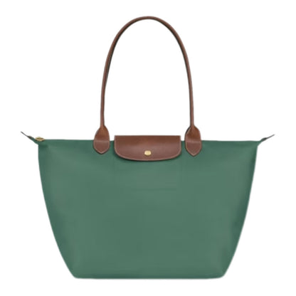 Nylon Tote Bag with Leather Handles