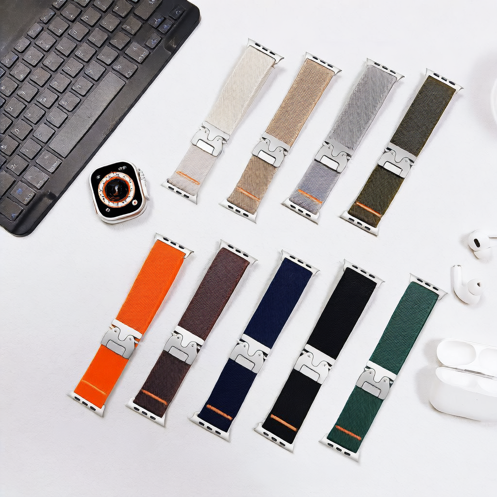 Nylon woven snapback watch strap